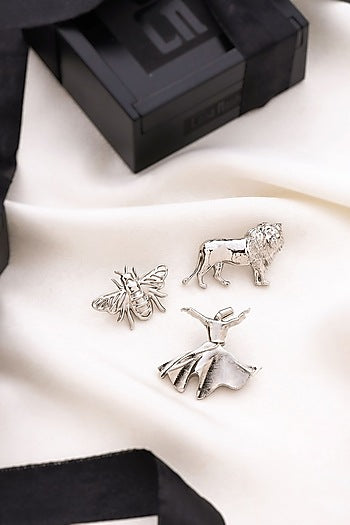Silver Brass Brooch (Set of 3)