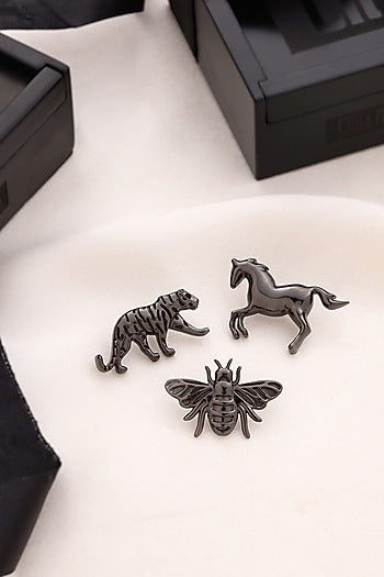 Grey Brass Brooch (Set of 3)