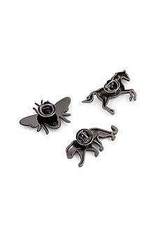 Grey Brass Brooch (Set of 3)