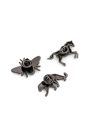 Grey Brass Brooch (Set of 3)