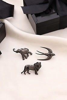 Grey Brass Brooch (Set of 3)
