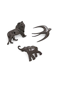 Grey Brass Brooch (Set of 3)