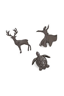 Grey Brass Brooch (Set of 3)