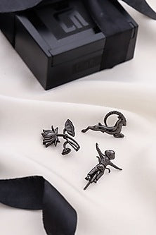 Grey Brass Brooch (Set of 3)