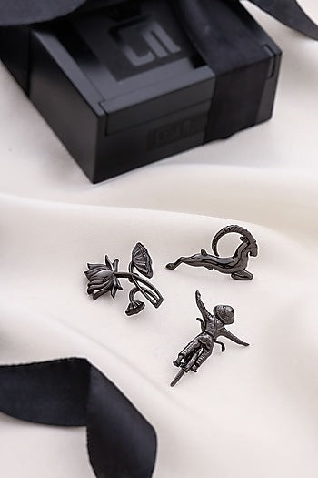 Grey Brass Brooch (Set of 3)