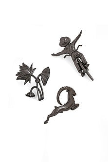 Grey Brass Brooch (Set of 3)