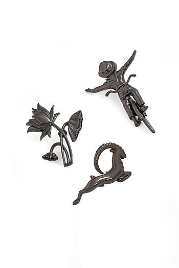 Grey Brass Brooch (Set of 3)