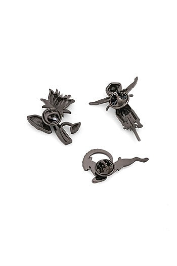 Grey Brass Brooch (Set of 3)