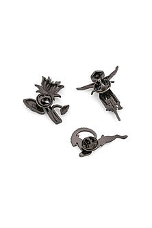 Grey Brass Brooch (Set of 3)