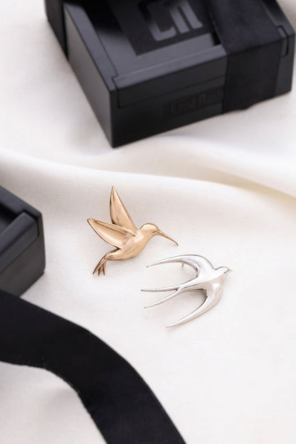 Multi-Colored Brass Brooch (Set of 2)