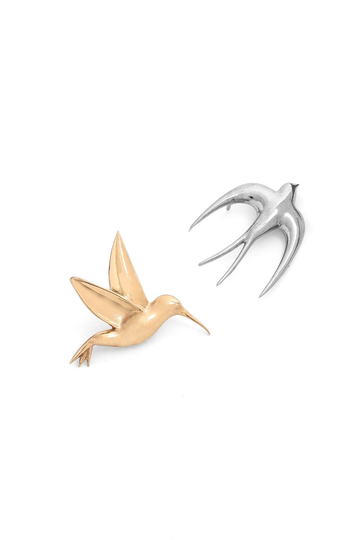 Multi-Colored Brass Brooch (Set of 2)