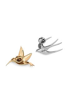 Multi-Colored Brass Brooch (Set of 2)