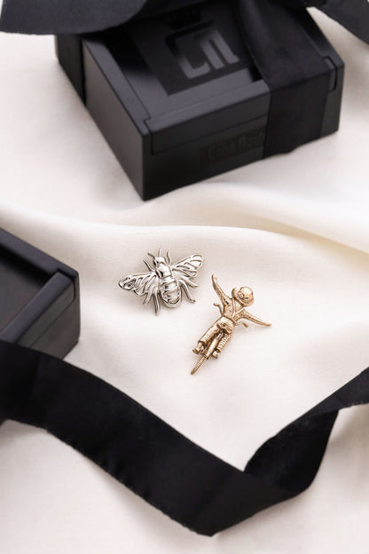 Multi-Colored Brass Brooch (Set of 2)