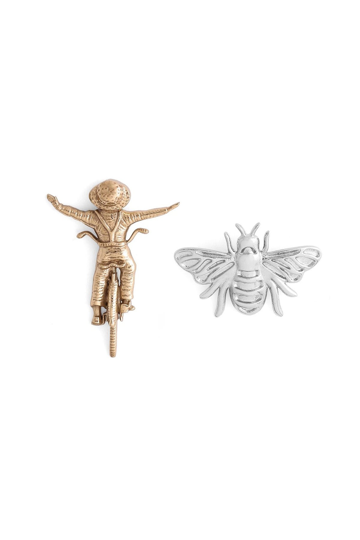 Multi-Colored Brass Brooch (Set of 2)