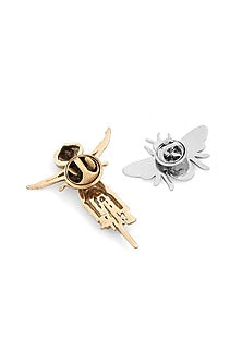 Multi-Colored Brass Brooch (Set of 2)