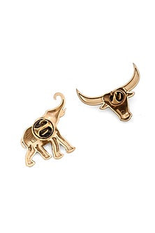 Gold Brass Brooch (Set of 2)