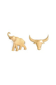 Gold Brass Brooch (Set of 2)