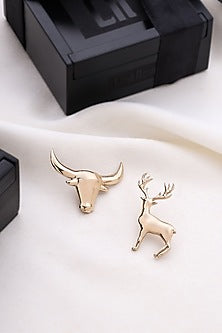 Gold Brass Brooch (Set of 2)