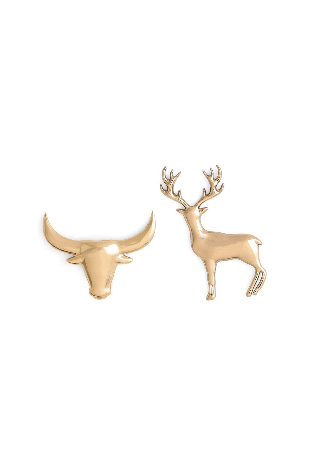 Gold Brass Brooch (Set of 2)