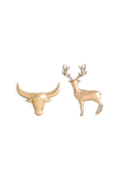 Gold Brass Brooch (Set of 2)