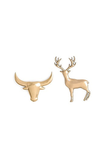Gold Brass Brooch (Set of 2)