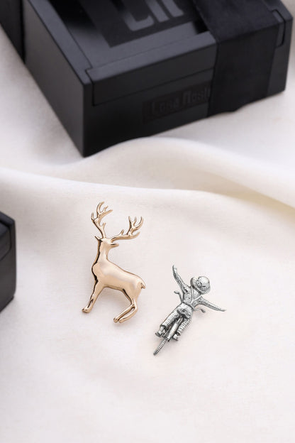 Gold Brass Brooch (Set of 2)
