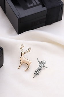Gold Brass Brooch (Set of 2)