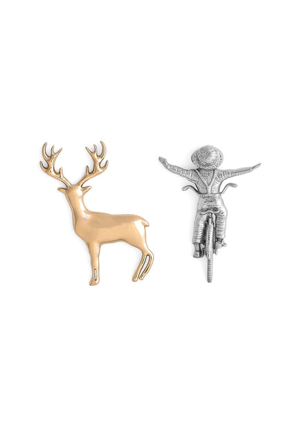 Gold Brass Brooch (Set of 2)