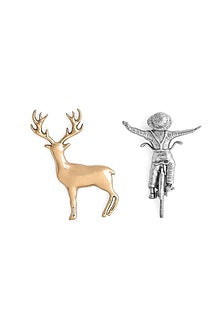 Gold Brass Brooch (Set of 2)