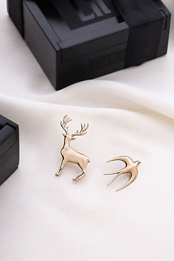 Gold Brass Brooch (Set of 2)