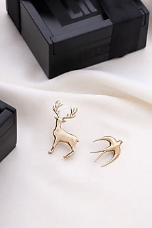 Gold Brass Brooch (Set of 2)