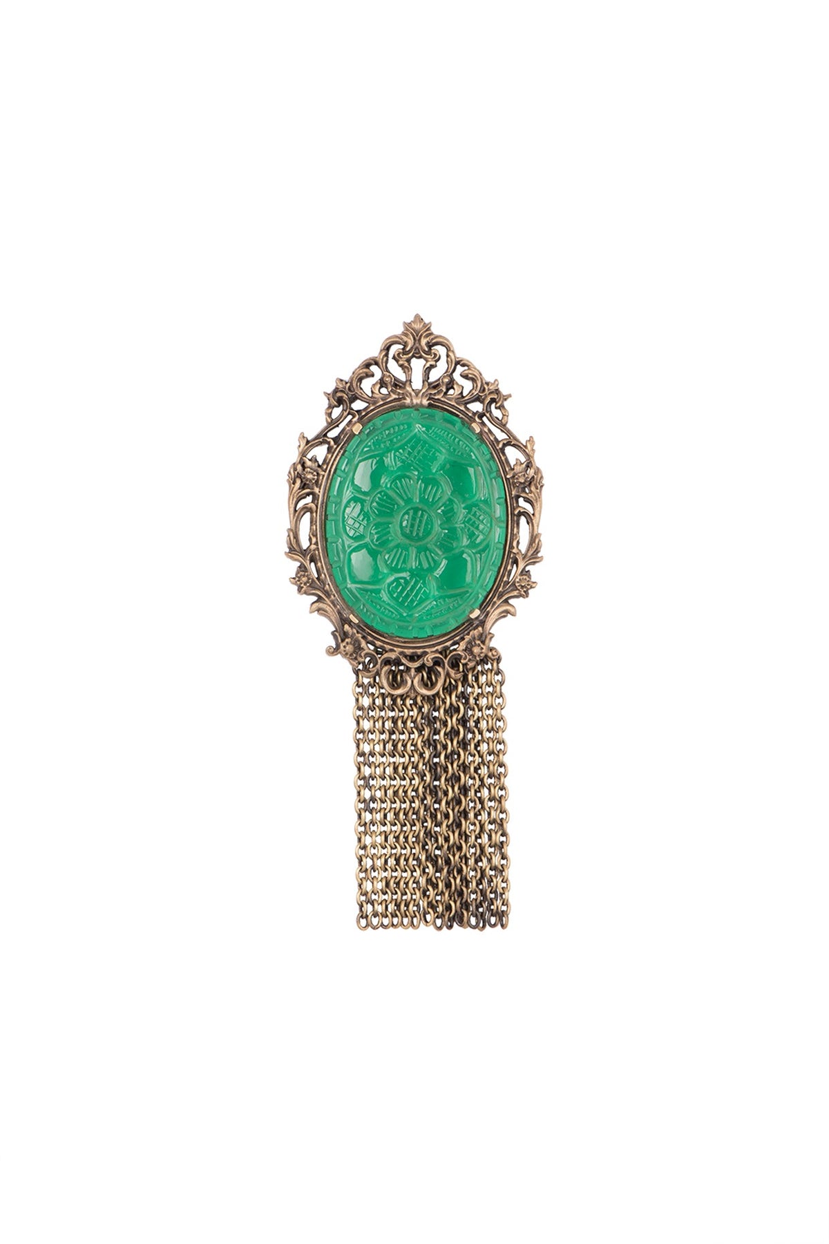 Antique Gold Finish Royal Statement Brooch