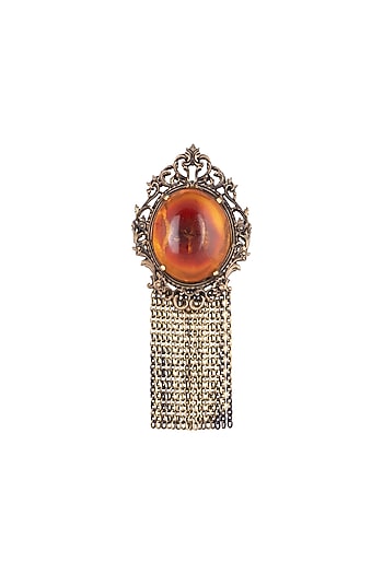 Antique Gold Finish Royal Statement Brooch