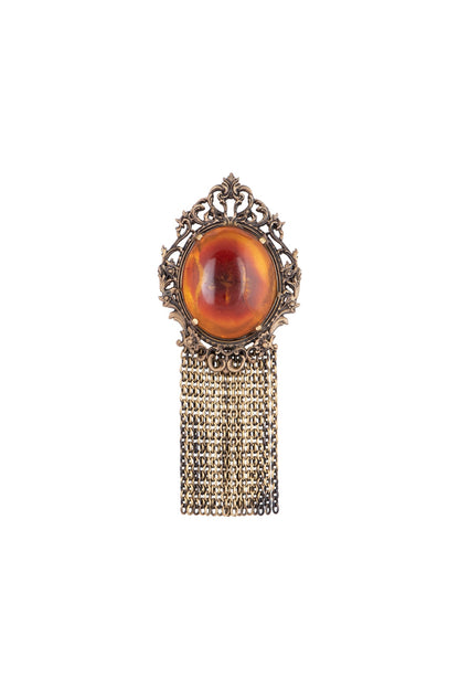 Antique Gold Finish Royal Statement Brooch