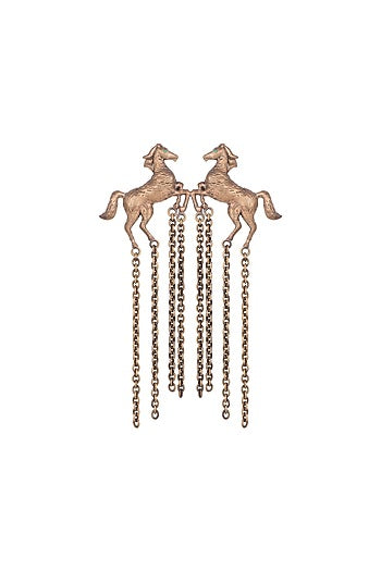 Antique Gold Finish Mustang Brooch