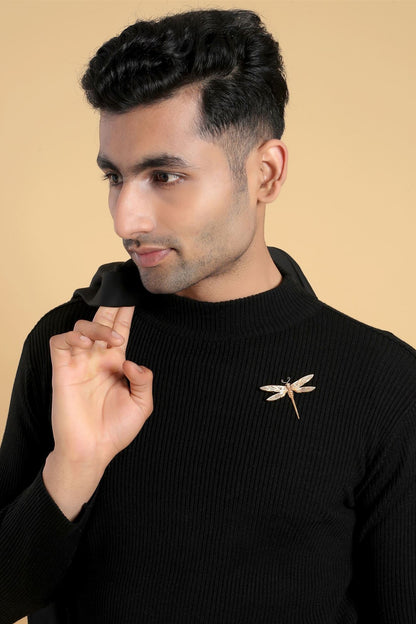 Oxidised Antique Gold Brass Brooch With Cufflinks