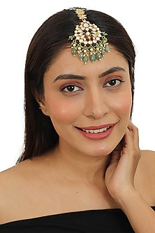 Gold Finish Jadtar Stone Maang Tikka