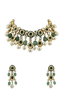 Gold Finish Meenakari Necklace Set