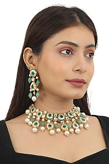 Gold Finish Meenakari Necklace Set