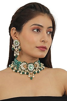 Gold Plated Choker Necklace Set