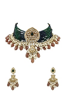 Gold Plated Beaded Necklace Set