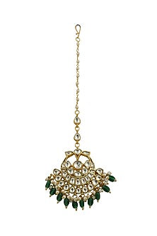 Gold Finish Jadtar Stones Maang Tikka