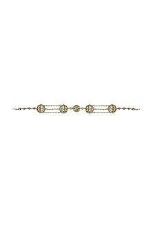Gold Finish Matha Patti With Jadtar Stones