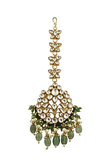 Gold Finish Jadtar Stone Maang Tikka
