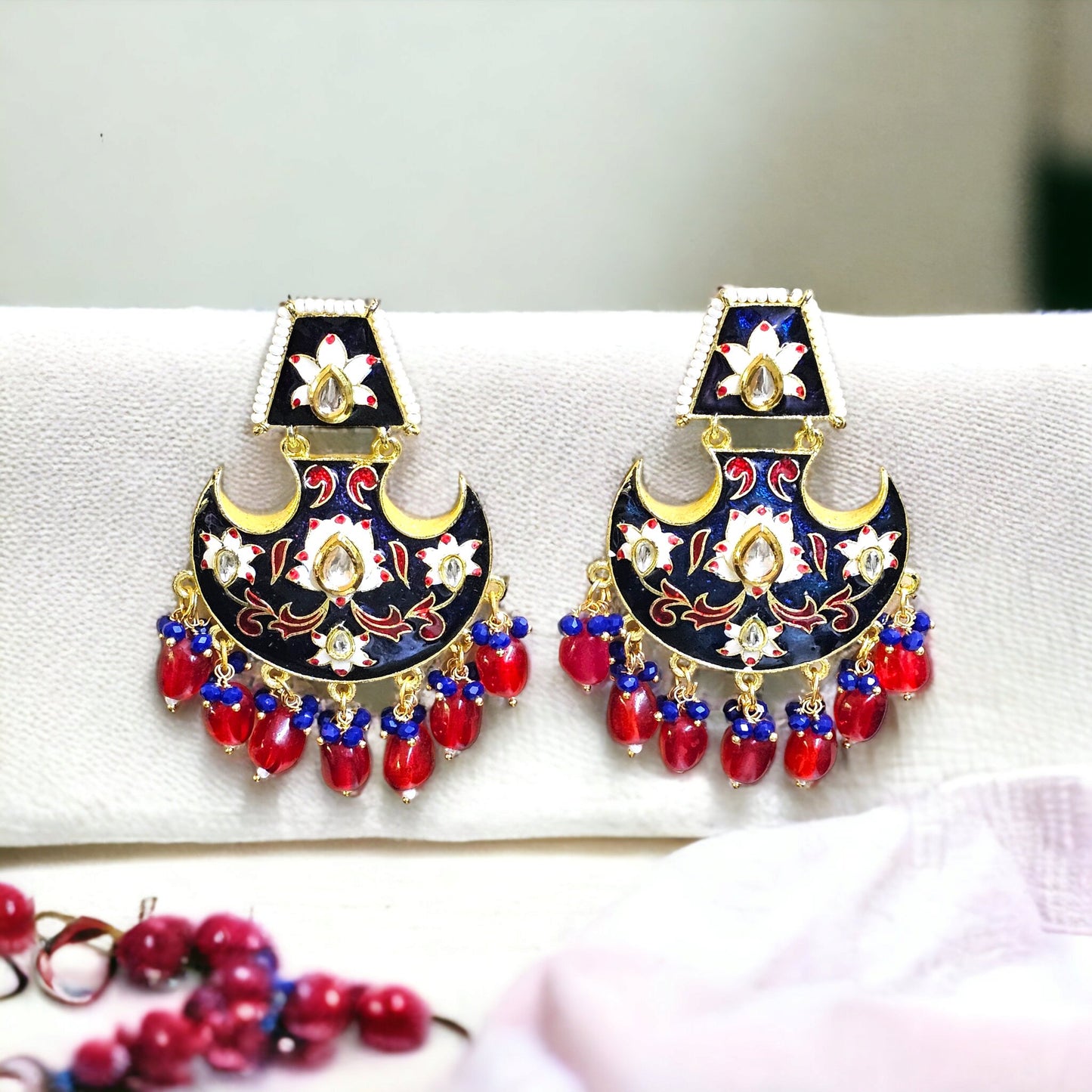 Peacock Chandbali Earrings