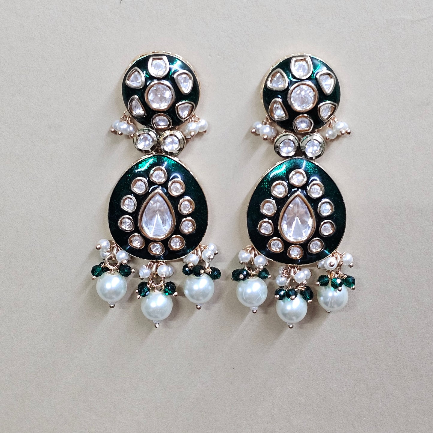 Grace Kundan  Long Earrings