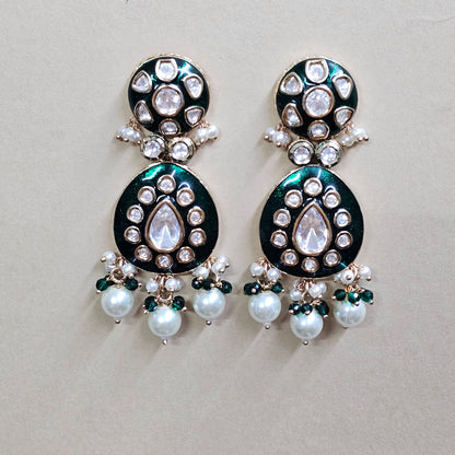 Grace Kundan  Long Earrings