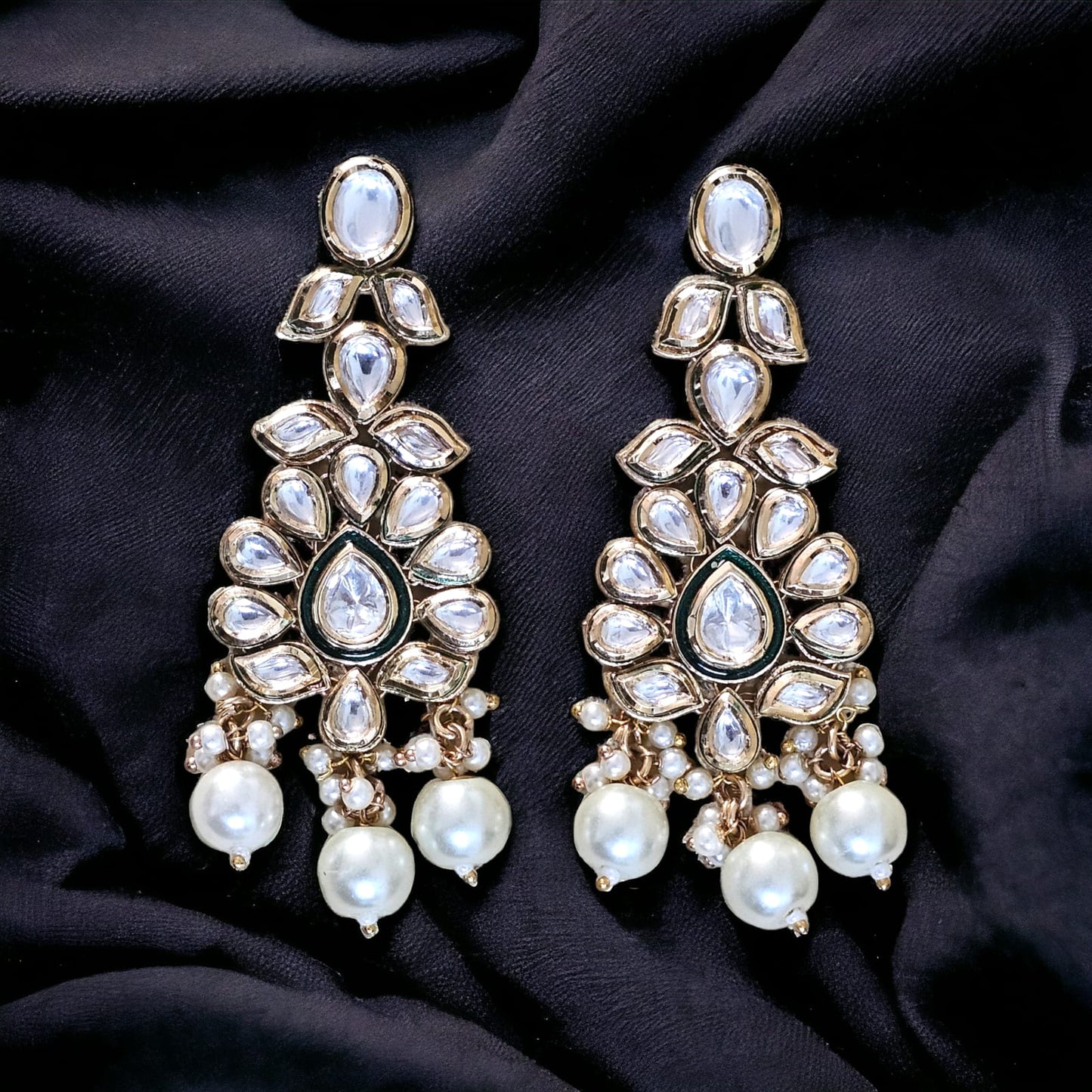 Kundan Dangler Long Earrings