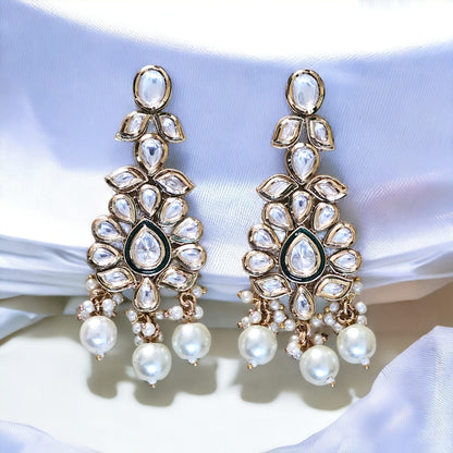 Kundan Dangler Long Earrings