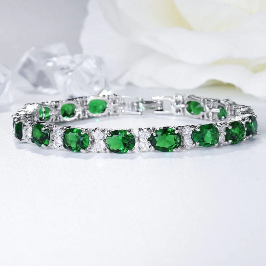 Green Habl Al Sama Tennis Bracelet